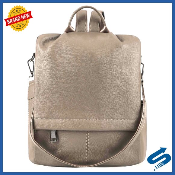 Genuine Leather Anti-Theft Backpack Purse Convertible Shoulder Bag